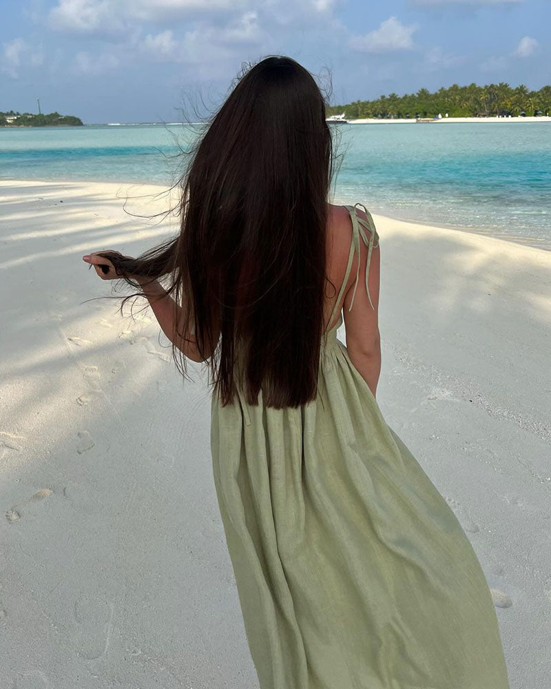 Sophia Chic V-neck strapless backless dress
