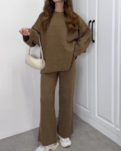 Clara - Casual Crewneck Sweater & Pants Two-piece Set