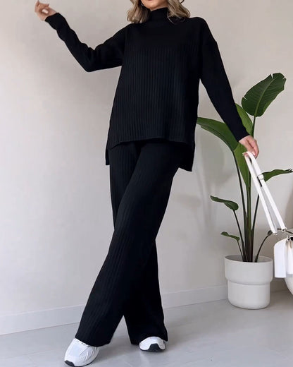 Bella Chic slit casual two-piece set
