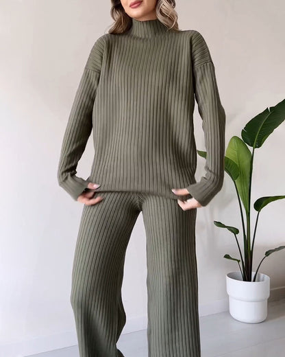 Bella Chic slit casual two-piece set
