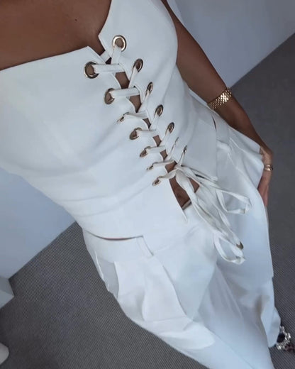 Avery Lace-Up Two-Piece Set