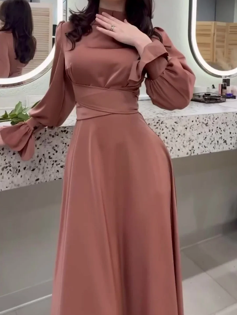 Chic criss-cross waist tie dress
