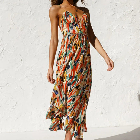 Amara Elegant Long Patterned Dress