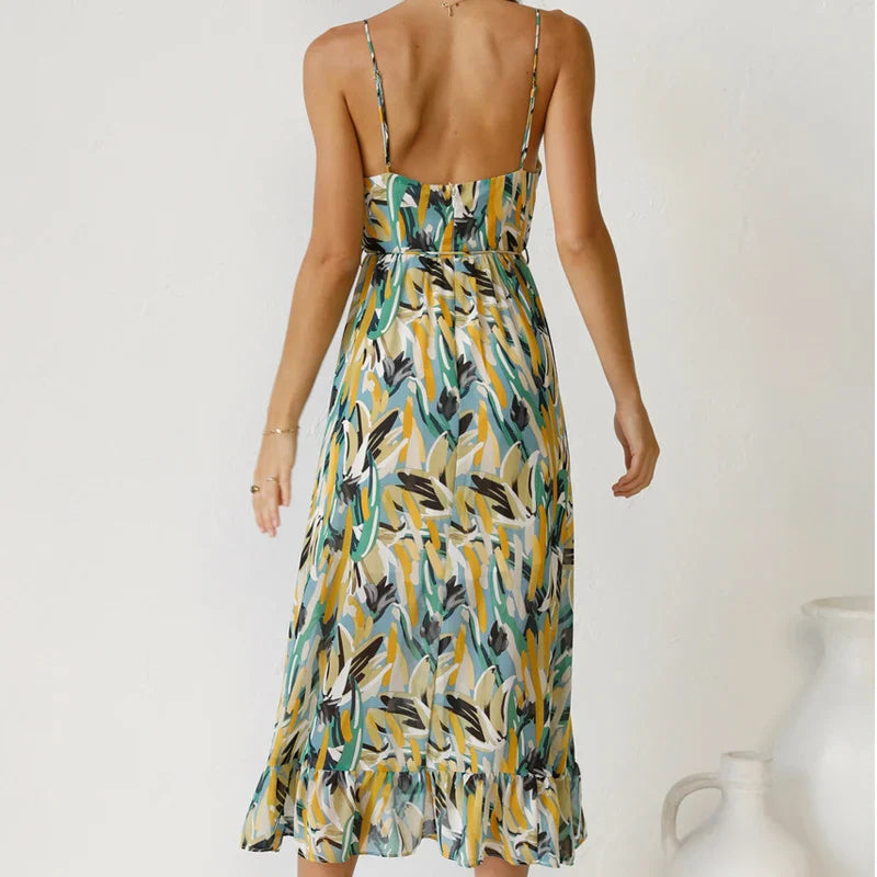 Amara Elegant Long Patterned Dress