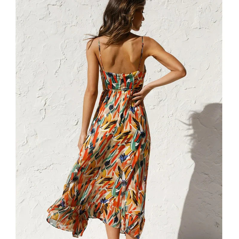 Amara Elegant Long Patterned Dress