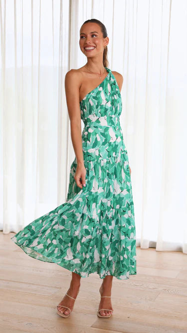 Eliza  Elegant One-Shoulder Dress