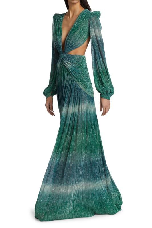 Nora Chic V-Neck Lantern Sleeve Dress