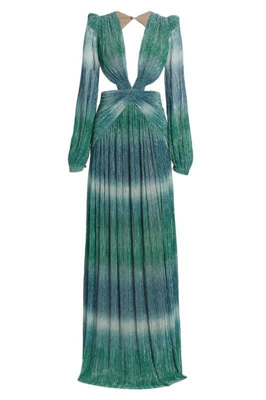 Nora Chic V-Neck Lantern Sleeve Dress