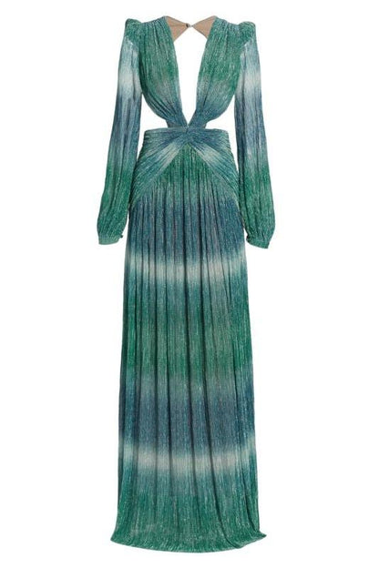 Nora Chic V-Neck Lantern Sleeve Dress