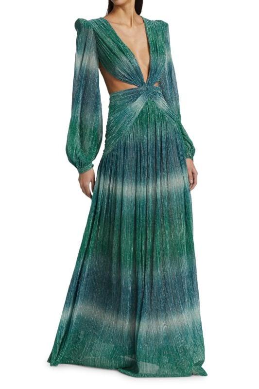 Nora Chic V-Neck Lantern Sleeve Dress