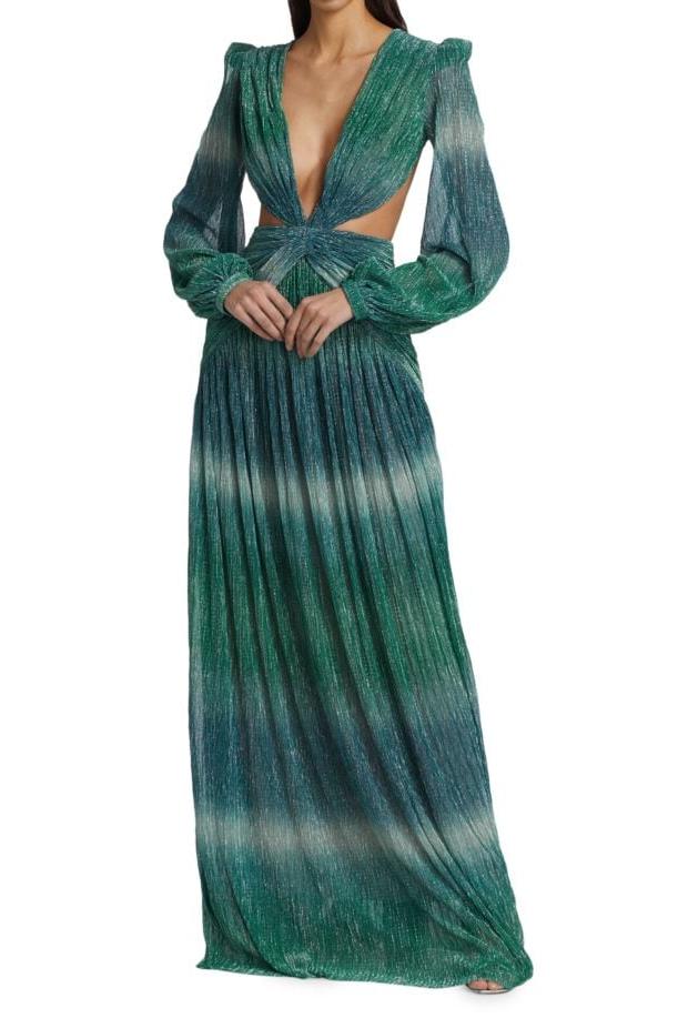 Nora Chic V-Neck Lantern Sleeve Dress