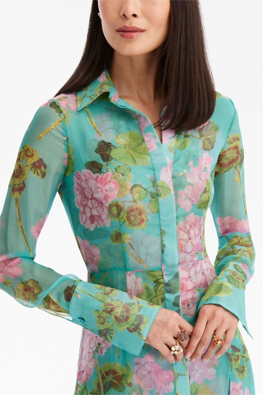 Leah Timeless Floral Lapel Buckle Gown
