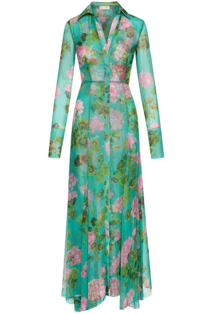 Leah Timeless Floral Lapel Buckle Gown