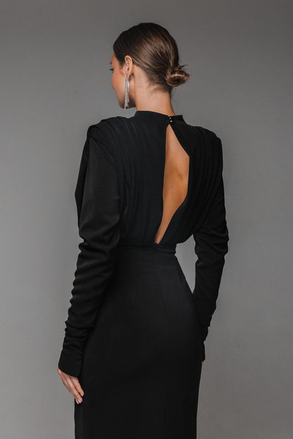 Isabella  Timeless High Split Midi Dress