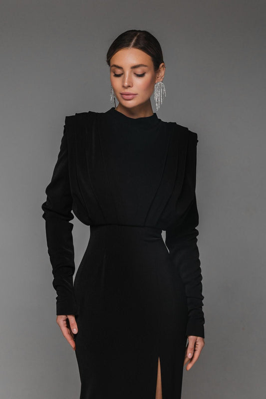 Isabella  Timeless High Split Midi Dress