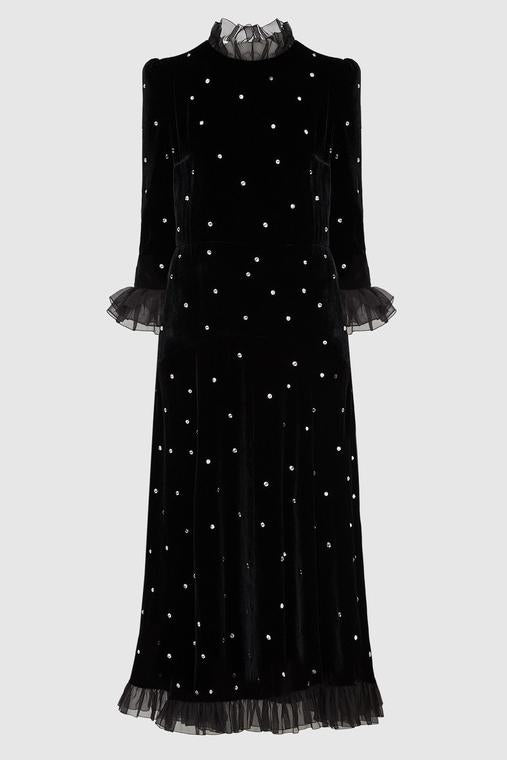 Riley Elegant Velvet Long Sleeve Gown