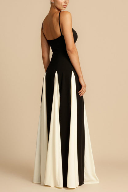 Mia Elegance Panelled Tulle A-line Slip Maxi Dress
