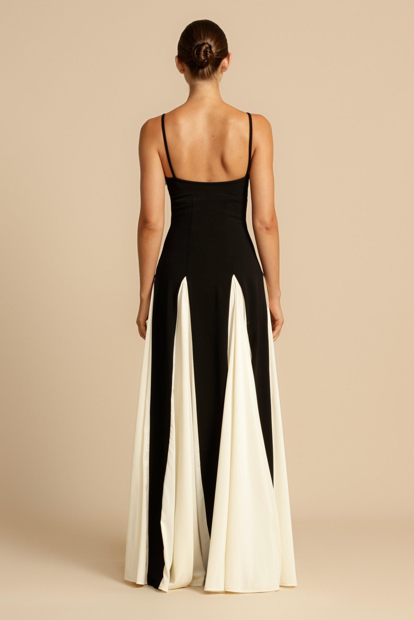 Mia Elegance Panelled Tulle A-line Slip Maxi Dress