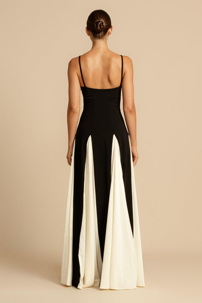 Mia Elegance Panelled Tulle A-line Slip Maxi Dress