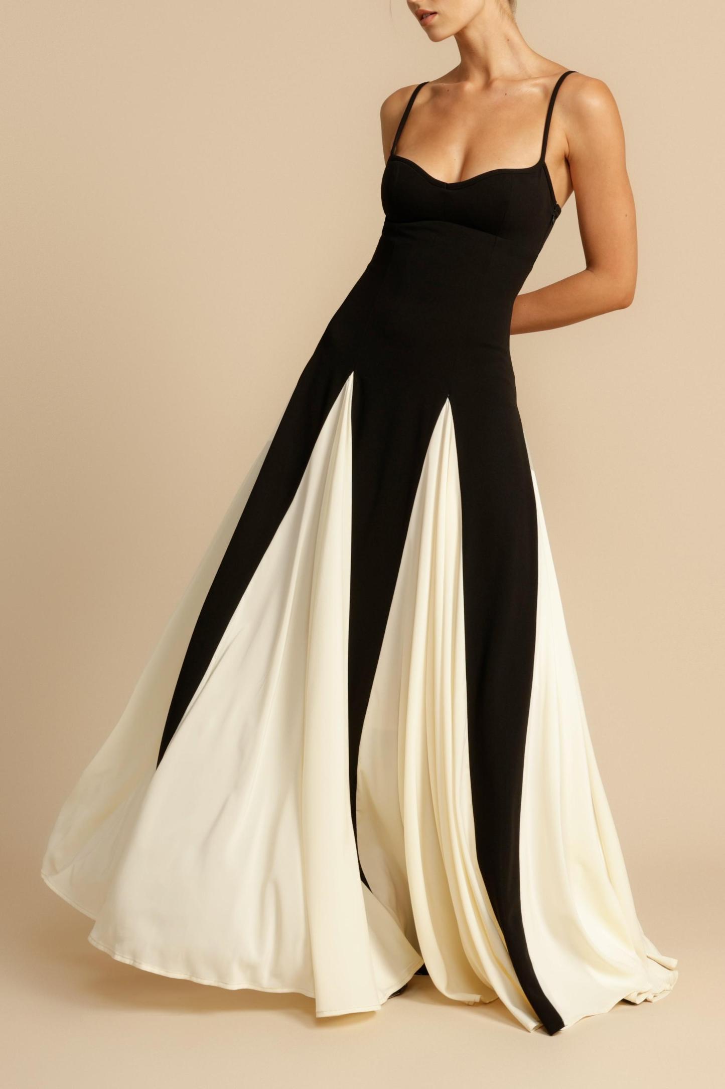 Mia Elegance Panelled Tulle A-line Slip Maxi Dress