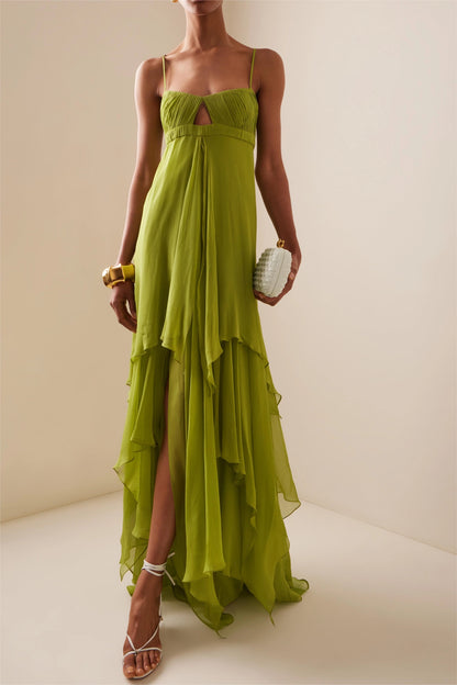 Lena Timeless Pleated Cut-Out Dress