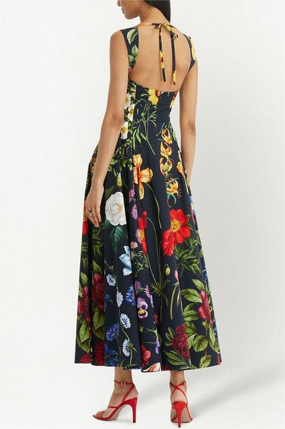 Maya Timeless Floral Embroidered Midi Dress