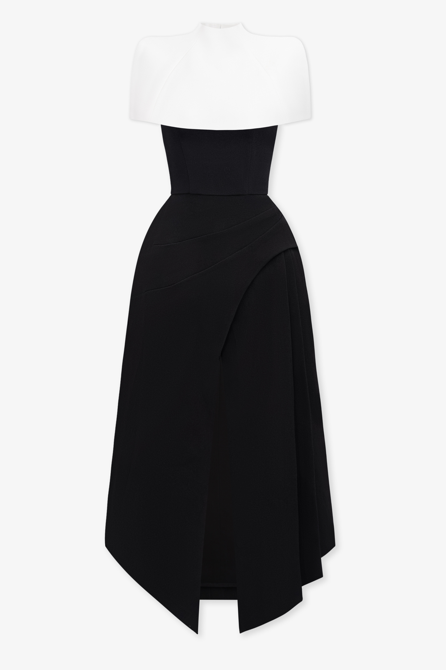 Stella  Contrast Color Cape Slip Midi Dress