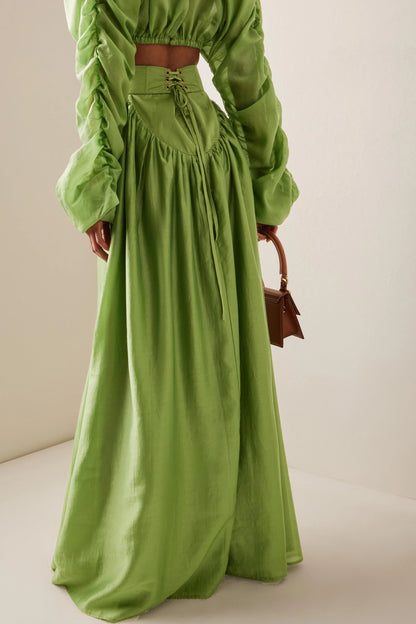 Isla Stylish Long Sleeve Top & Maxi Skirt Set