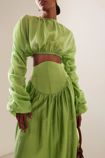 Isla Stylish Long Sleeve Top & Maxi Skirt Set