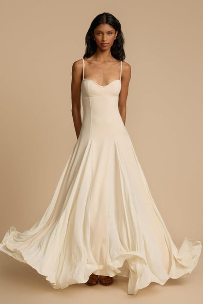 Mia Elegance Panelled Tulle A-line Slip Maxi Dress