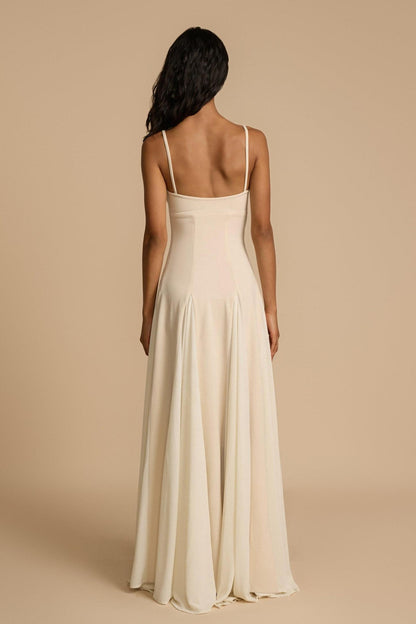 Mia Elegance Panelled Tulle A-line Slip Maxi Dress