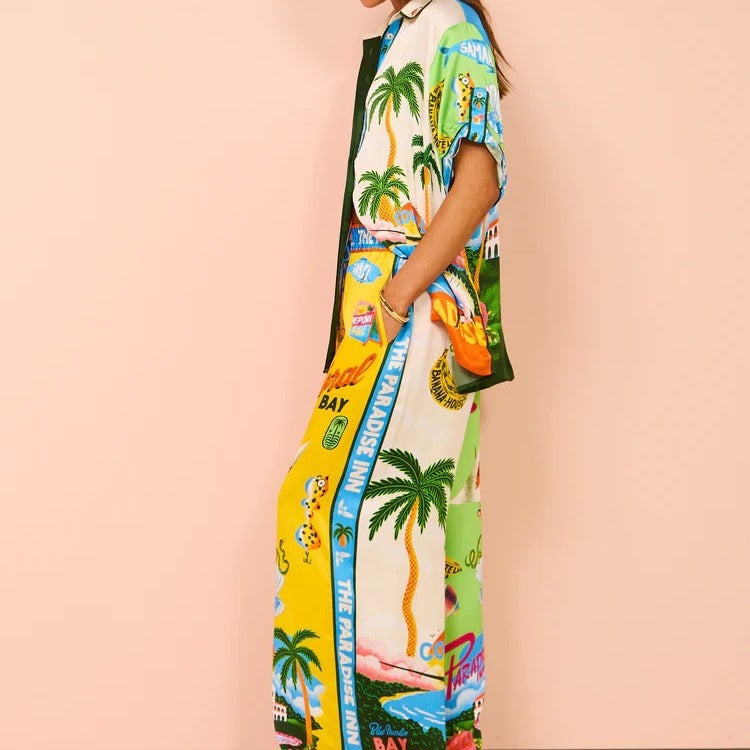 Maya Kissed By The Sun Satin Colorblock Blouse