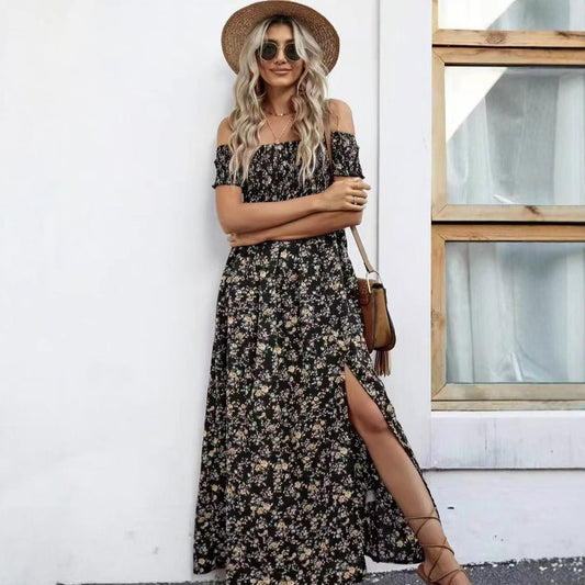 Sienna Elegant Ditsy Floral Off-Shoulder Dress