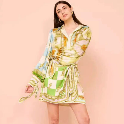 Maya Elegant Vacay Mode Satin Wrap Dress