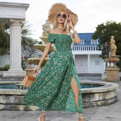 Sienna Elegant Ditsy Floral Off-Shoulder Dress