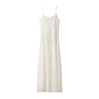 Ellie Elegant Floral Applique Slip Maxi Dress