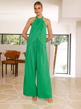 Lucy Sleeveless Halter Slit Top & Paperbag Waist Pants Set
