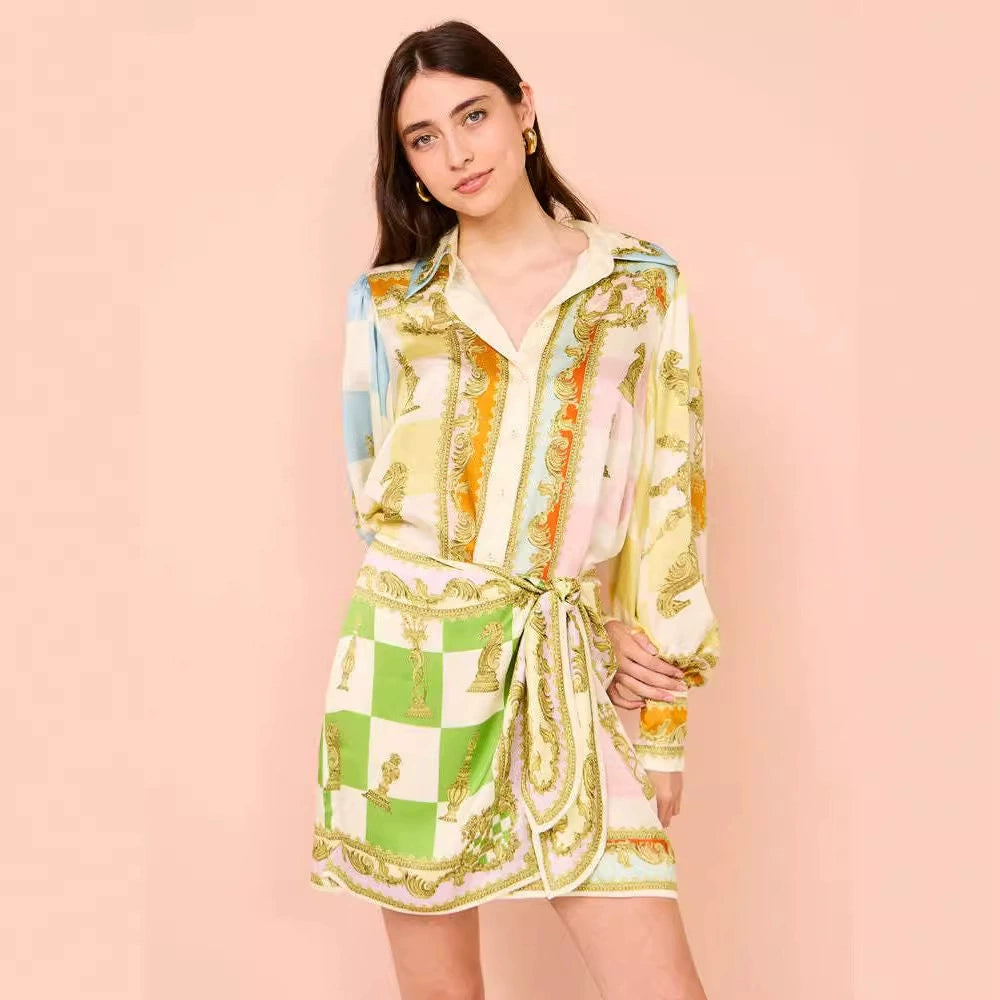 Maya Elegant Vacay Mode Satin Wrap Dress