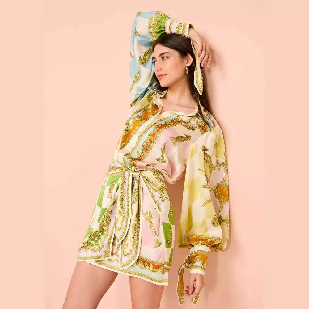 Maya Elegant Vacay Mode Satin Wrap Dress