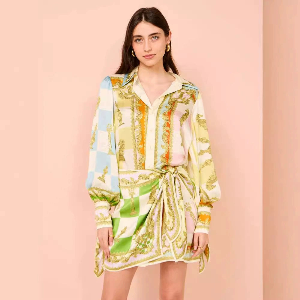 Maya Elegant Vacay Mode Satin Wrap Dress