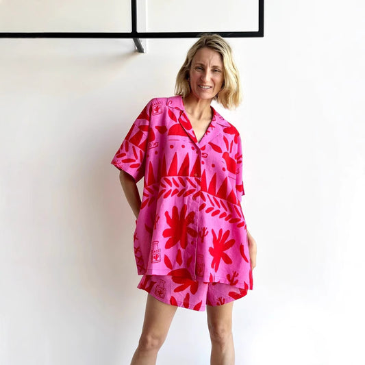 Zofia Altos Unique Printed Pocket Shirt & Shorts Set