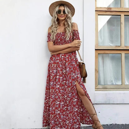 Sienna Elegant Ditsy Floral Off-Shoulder Dress