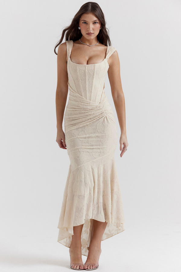 Octavie Ruched Corset Maxi Dress