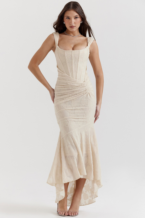 Octavie Ruched Corset Maxi Dress