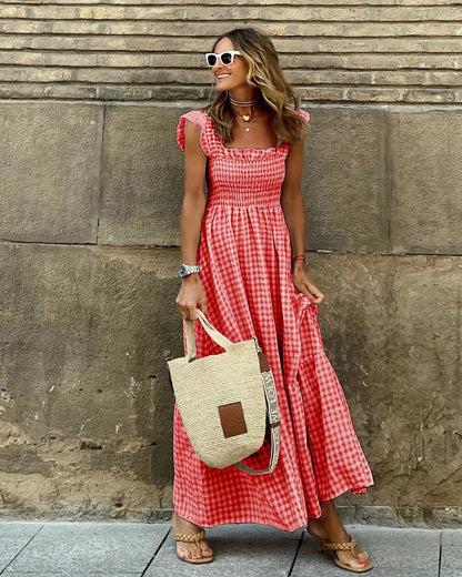 Hannah Retro-Cut Check Dress for Instant Elegance