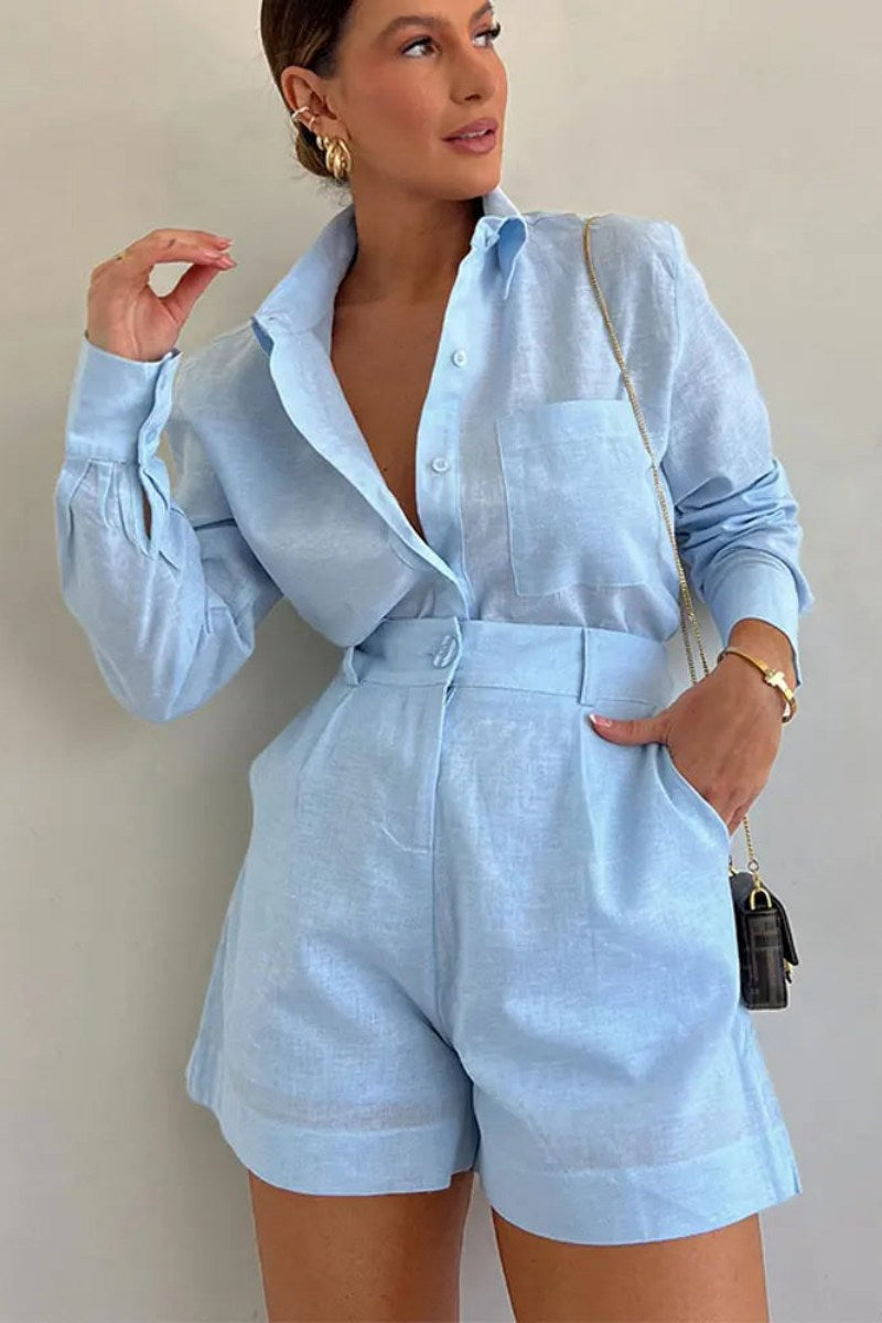 Senela Cotton linen blend two piece set