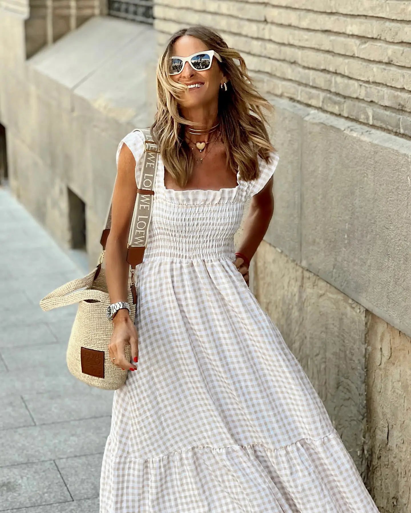 Hannah Retro-Cut Check Dress for Instant Elegance