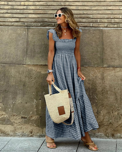 Hannah Retro-Cut Check Dress for Instant Elegance