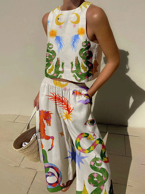 Lillian Charlotte Printed Tank & Pant Set