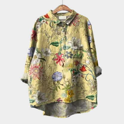 Maria Oversized Floral Blouse with Bright Colors